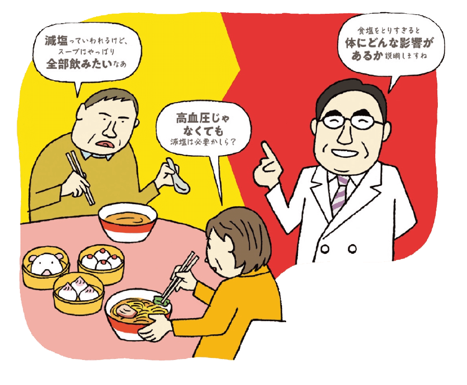 食塩をとりすぎると 体にどんな影響が あるか説明しますね